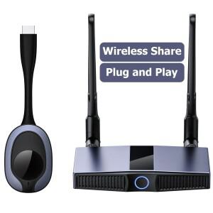 무선 HDMI 비디오 송신기 및 리시버 VGA 익스텐더 어댑터 TV 동글 노트북 전화 모니터 프로젝터용 50m 4K