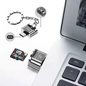 [셀러허브 가전]마이크로 5핀 C타입 휴대용 스마트폰 키링 TF 리더기