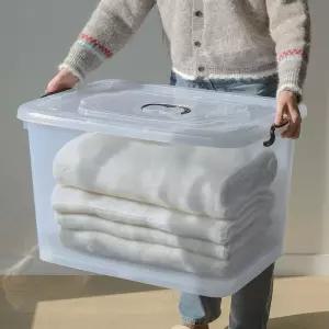 플라스틱 투명 리빙박스 이불 정리 이사짐 대형 보관함 70L 90L 120L수납 수납함 옷정리 옷함 캠핑용품 인