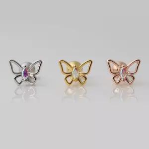 [제이프로젝](1+1) 써지컬 피어싱 베이직 나비 3종 택1 써지컬피어싱 큐빅귀걸이 피어싱귀걸이