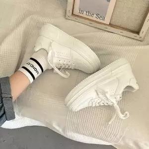 여자 463ZHC99 통굽 블랙 화이트 통굽 기높이 깔끔 귀여운 운동화