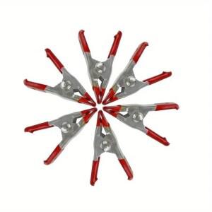 5개 미니 소형 호환 메탈 고강도 스프링 클램프 악어 클립 빨간색 플라스틱 팁 도구 그립 홀더