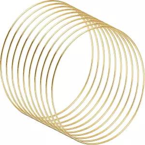 시메야오 20개 12인치 대형 금속 플로럴 후프 금 공예품 드림 캐처 링 결혼식 라운드 화환 마크라메 DIY