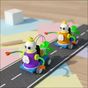 전동 풍력 로봇 윈드 봇 만들기 작용반작용 원리 풍력에너지 과학교구 (LED형 1인용)