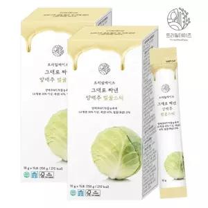 트리밀데이즈 그대로 짜낸 양배추 벌꿀스틱 10g 15포 2박스