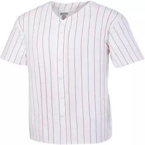 오거스타 스포츠웨어 남아용 핀스트라이프 풀 버튼 야구 유니폼 S 화이트/레드