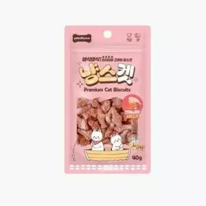 [반려] 냥스켓 고양이 비스켓 연어 새우 닭고기 40g X10개