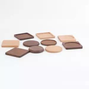 나무쟁반 나무컵받침 우드 컵 홀더 티코스터 찻잔 받침대 F타입