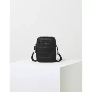 [롯데백화점]닥스 액세서리 [GRID MAXI]블랙 엠보배색 가죽 크로스백 DBBA2F277BK