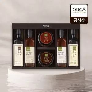 [풀무원][ORGA] 국산 참기름 들기름 전통장 혼합 선물세트