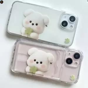 강아지 캐릭터 투명 젤리 실리콘 휴대폰 케이스 아이폰 갤럭시 공용 디자인
