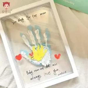 가족 손도장 커플 핸드프린팅 손바닥 손발조형물 액자 기념일 돌잔치 여자 스탬프 발도장
