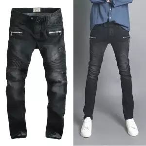 동대문스타일 바이커 슬림일자 남자청바지 28~38 스판 라이더진 바이커 블랙진 JB8295