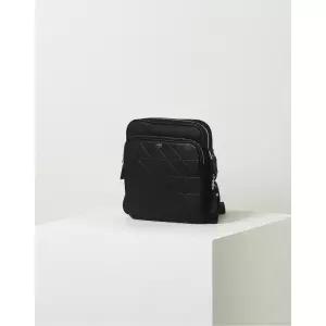 [롯데백화점]닥스 액세서리 [쇼핑백동봉][GRID MAXI] 블랙 패턴 가죽배색 나일론 크로스백 DBBA3F275