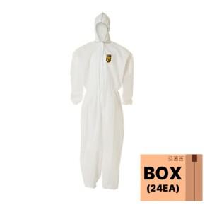 크린가드 보호복 A30 후드 흰색 XL 특대형 43035 24개입 1박스 일회용작업복 방진복 방역복 방호복
