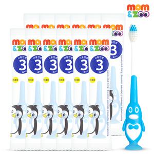 맘앤쥬 NEW 펭귄 뽁뽁이 유아칫솔 블루 12개