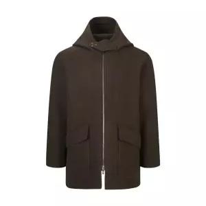 [지이크]플랩포켓 후드 집업 하프 코트 브라운 (PHHAX7016)