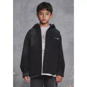 [롯데백화점]블루테일 그레이 데님 후드 셔츠AZG3BL01GY