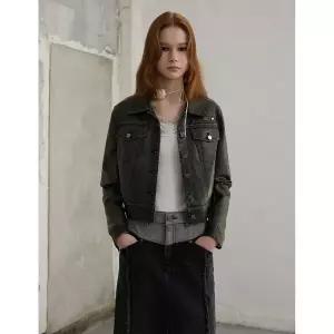 [에고이스트](강남점)[BLUE LABEL] 페이크레더 크롭자켓 (ER3OJK02)