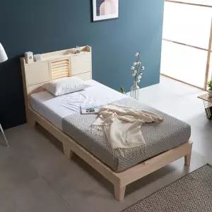 웰 편백나무 SS 마루형 LED 원목 침대_매트포함 FMF183C (착불)