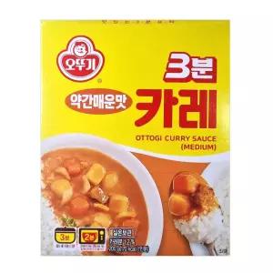오뚜기 3분 카레 약간매운맛 200g x 12개 짜장 미트볼 햄버그스테이크