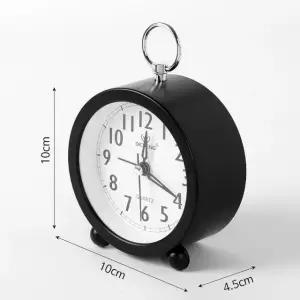 엔틱 원형 알람시계 블랙 인테리어 탁상시계 (WF0BFF2)