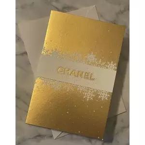샤넬 눈송이 화이트 골드 홀리데이 공백 메모지 봉투