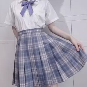 체크패턴 기장선택 보라색 교복 학생복 교복치마 (WFKC2UK)