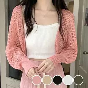 여름 시원한 여성 망사 니트 메쉬 볼레로 가디건 (KYR-WE61B97)