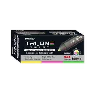 문교 트리온 3색 형광펜 노랑.분홍.연두 박스(288개입) (WFKFOO6)