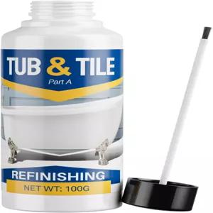 욕조 리파이닝 키트 타일 샤워기 세면대용 흰색 페인트 3.5온스