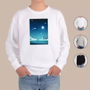 [하프클럽/알티피아]맨투맨 전색상 에메랄드 LA 몽환적인 하늘 프린트셔츠