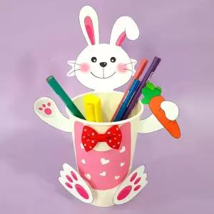 4인용 유치원 쉬운 미술놀이 종이공작 종이컵 토끼 연필꽂이 만들기 원데이수업 키움센터
