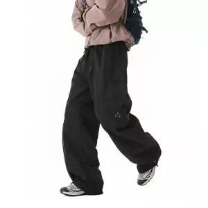 남성 테크웨어 와이드 카고 밴딩 고프코어 팬츠