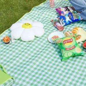 체크무늬 피크닉 매트 야외용 돗자리 캠핑용 대형 담요 145x180 (WFKJESU)