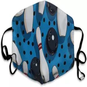 WUXEKZO 성인 남성 볼링공 블루 아트 마우스 마스크 스카프 따뜻한 방진 방풍 반다나 발라클라바 커버