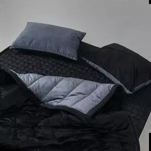 슈퍼싱글이불 빌리 극세사 이불패드세트 SS 블랙 리버서블 침구세트