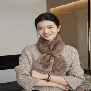 리브웨이브 밍크숄 밍크퍼목도리 여성겨울목도리