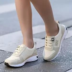여성 밴딩끈 캐주얼 통기성좋은 펀칭 운동화 쿠션인솔-WFI1HLW