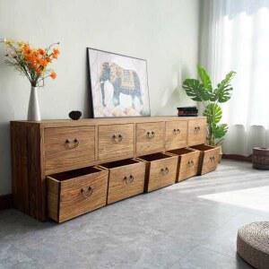 문갑 TV장 거실 티비다이 서랍장 복고풍 티비장 거실장 앤틱 원목