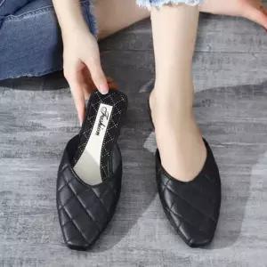 여성 스퀘어 마름모 패턴 포인트 가벼운 뮬 블로퍼 블로퍼 뮬슬리퍼 여름슬리퍼