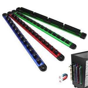 1cm3/8인치 보관 40개의 0.6cm1/4인치 비트 있는 공구 보관 홀더 키트 40비트 클립 알루미늄 튼튼한 레일 드릴 오거나이저가 가능한 오거나이저 1.3cm1/2인치 상자 소켓 슬라이딩 서랍용