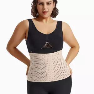 여성 편안한 메쉬 소재 후크 착용 3단 조절 복대 속옷 거들 브라렛나시