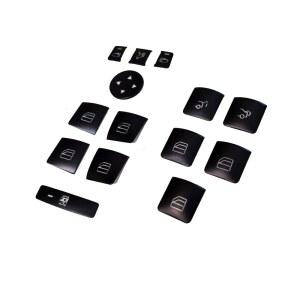 WODOFO GDR 블랙 인테리어 트림 도어 파워 윈도우 스위치 버튼 커버 스티커 교체 벤츠 GLK ML A B C E GLS 클래스 W204 W212 W246 W166 C250 C300 ml350 테슬라 모델 S