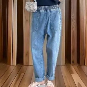 여성 빅포켓 연청 컬러 배기 진 키 큰 사이즈 편한 봄 여름 청바지