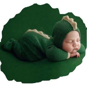 일스티드 공룡 의상 세트 - 신생아 사진 소품 소년 소녀 의상 롬퍼 사진 촬영 소품