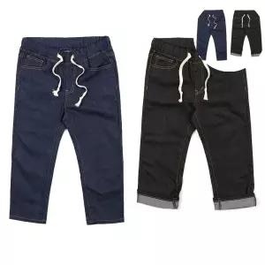 남자데님진 남자 흑청 진청 반바지 7부 밴딩 청반바지 여름 패션