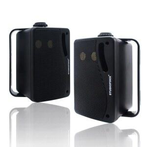 STUDIOFI닉스 3.5인치 야외 블루투스 스피커 방수 유선, 3가지 방법 200W 업그레이드 프리미엄 벽걸이 스피커, 파티오, 데크, 실내 실외 블랙 에서 이상적인 사용