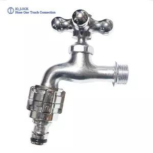 아이오락 수도꼭지 이지 Silver세탁기연결 정원관리 배관 물호스 커넥터 수전 수전구 수전탭 수도 원터치