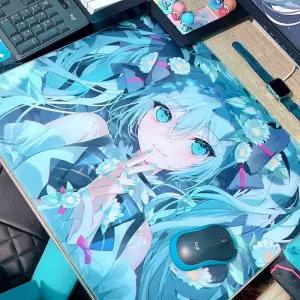 월핵 유리 게이밍 굿즈 마우스패드 스카이패드 미쿠 화이트